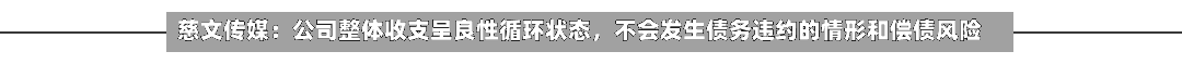 慈文传媒：公司整体收支呈良性循环状态，不会发生债务违约的情形和偿债风险-第2张图片